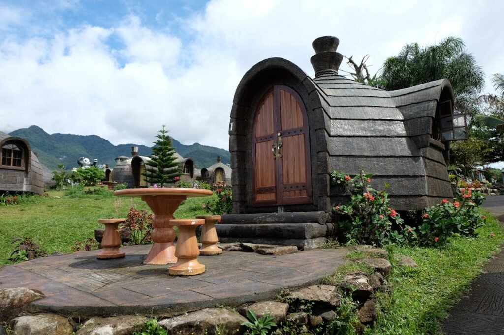 pexels photo 8008507 Picturesque resort cottages in Talisay City, Philippines, perfect for travel and relaxation.